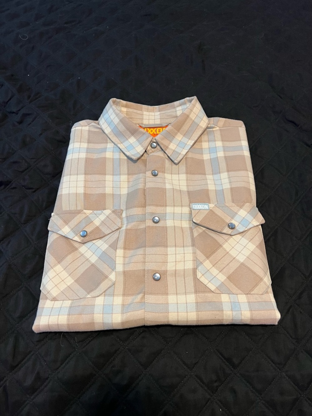 DIXXON Beige and Light Blue Plaid Button-Down Shirt